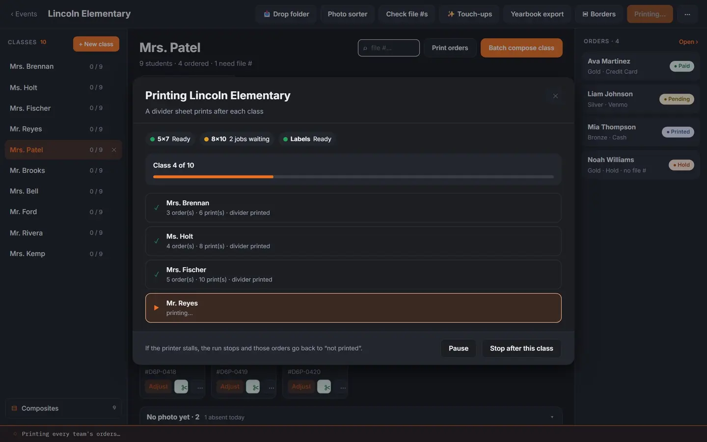 Print event (dark mode)