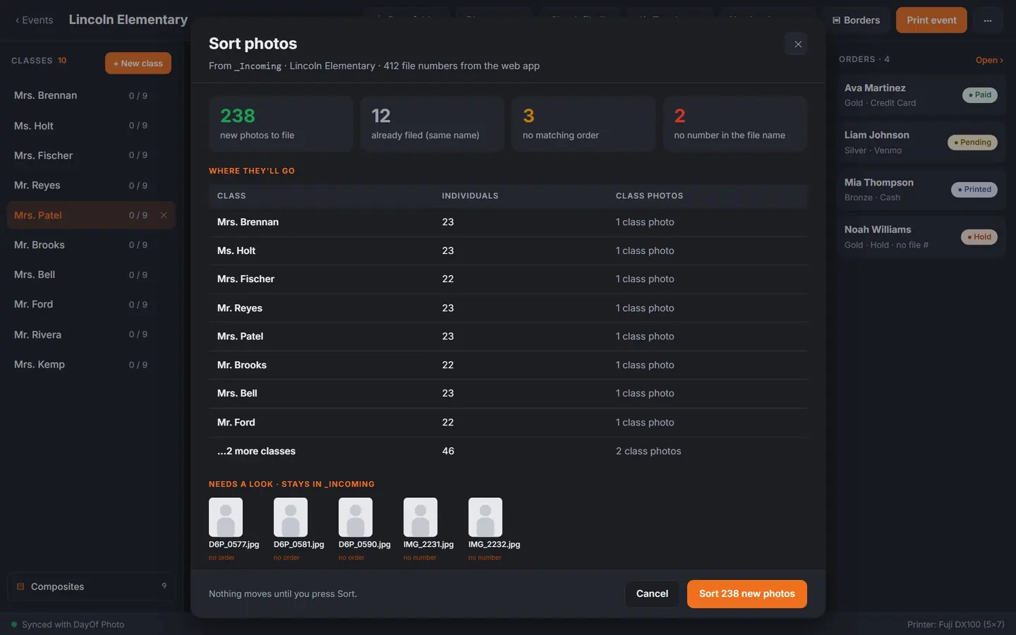 Photo sorter (dark mode)