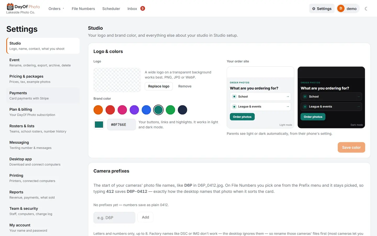 Your logo, your color (light mode)
